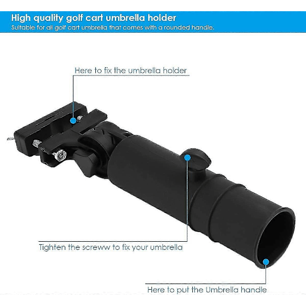 Golfvogn Paraplyholder Universal Golfvogn Paraplyholder Nem At Installere Passer Til Alle Golfvognsgreb Sort[HK]