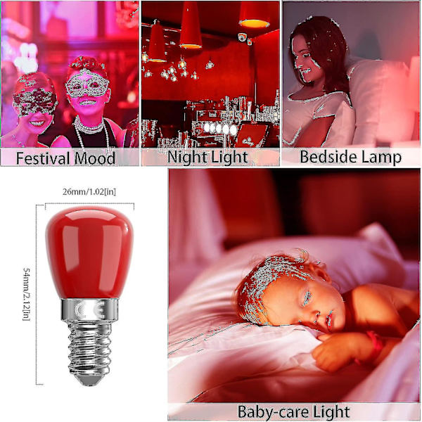 HKK E14 punainen LED-lamppu 3w E14, koristeellinen punainen E14 LED-lamppu, 25w korvaava