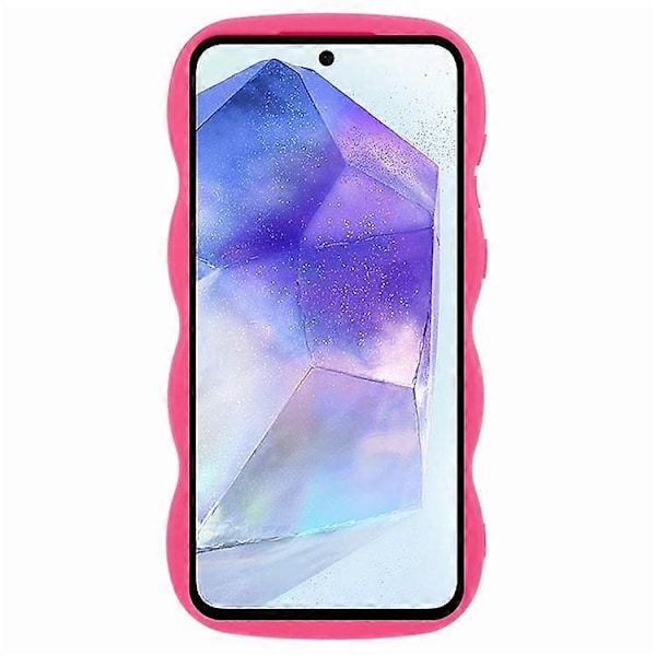WANLONFENG XL -sarja Samsung Galaxy A05s 4G -puhelimelle Aaltoileva reunus TPU-kuori karkaistulla lasikalvolla [HK] Style D Multicolor