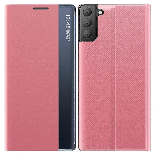 För Samsung Galaxy S21 FE Fönsterfodral Anti-fall Läderskyddsskal med Ställ [HK] Style E Multicolor