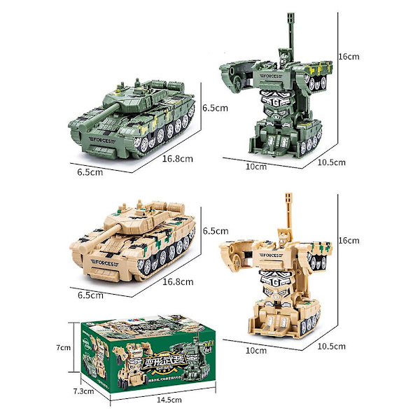 Pojkar Transformer Leksaker Tankfordon Transformers Robot Barn Presenter [HK] Desert yellow Tank