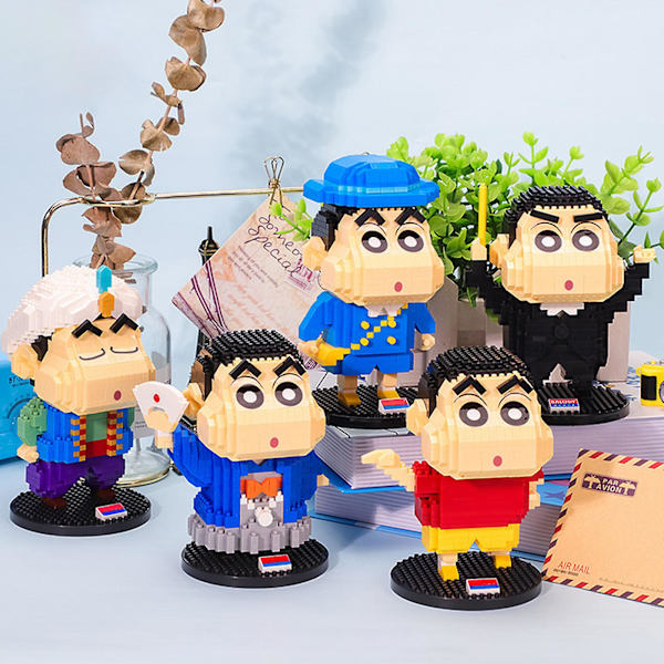 1 sæt byggeklodser tegneseriefigur logisk tænkning træning udsøgt anime Crayon Shin Chan byggeklodser til børn[HK] C