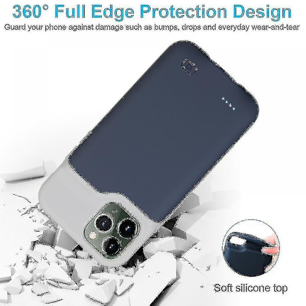 6200mah Akun Latauskotelo iPhone 11/11 Pro/11 Pro Maxille, Ladattava Täysi Paketti Kannettava Ex[HK] For iPhone 11 Pro Max-6.5inch Blue