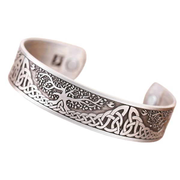 Sterke Magneter Armbånd Livets Tre Justerbart Armring for Effektiv Leddsmerte[HK] Ancient silver