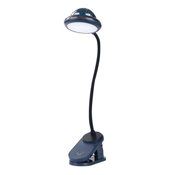 Led Foldbar Bordlampe Kan Kontrollere Lysstyrke, Mini Stjernehimmel Projektor, Sengelampe Soverom Klips Bordlampe[hk] Blue