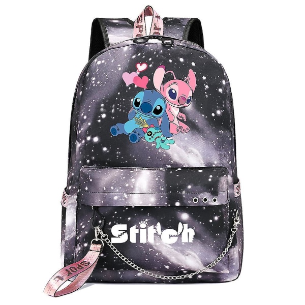 Lilo & Stitch Ryggsäck med USB-port - Canvas Bokväska Ryggsäck för Pojkar & Flickor - Studenter Skolväska, Resa Mochilas[HK] 5