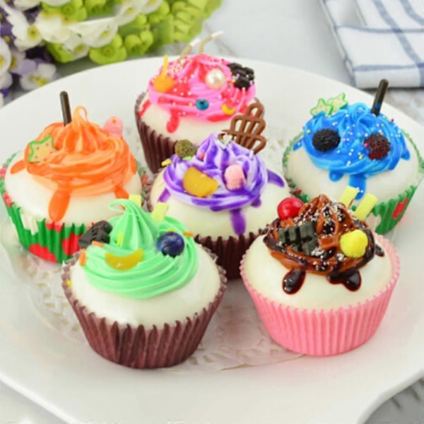 Realistisk Kunstig Falsk Kage Cupcake Model Kop Display Fotografi Rekvisitter Håndværk[HK] Multi