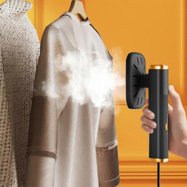 Steamer Strygejern til Tøj Opgraderet Bærbar Mini Strygemaskine, 180° Roterbar Håndholdt Dampstrygejern, Fo[HK] Free Size Black
