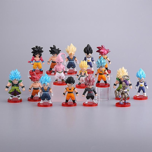 16pcs/set Dragon Ball Super Son Goku Vegeta Broly Buu Action Figure Gifts Toys[HK]