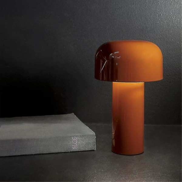 Led Creative Mushroom Uppladdningsbar bordslampa 3w 3 ljusnivåer metall nattljus-FÄRG: röd