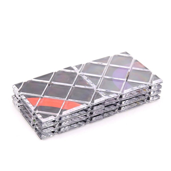 8 paneler 3 ringar magisk hopfällbar Twisty Cube Puzzle, Svart[HK]