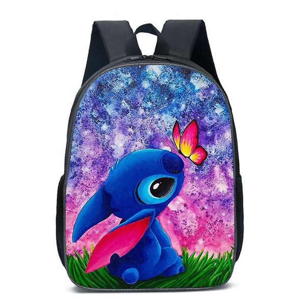 Stitch-aiheinen reppu lapsille, pojille ja tytöille, sarjakuva-aiheinen koululaukku, matkareppu, olkalaukku [HK] C