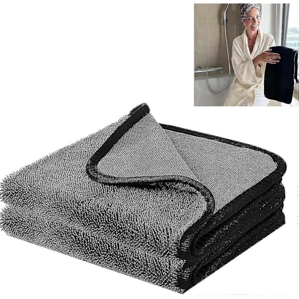 Dusjkabinettklut for fjerning av vann i dusj og badekar, skinnende badeklut XXL, hurtigtørkende klut [HK] 40 x 40 cm 2Pcs