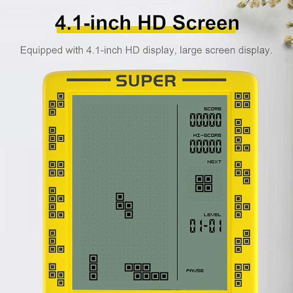 Rs-100 Tetris Pelikonsoli Klassikko Palikkapeli Puzzle Pelit Pelaaja Käsikonsoli Pelikone Tiilipelit Paristot Eivät Sisällybeyamis G Keltainen