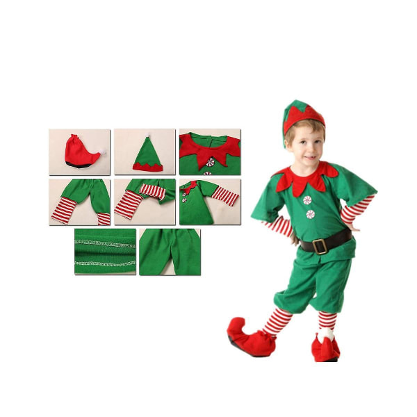 Voksen Barn Familie Jul Kostyme Nisse Jul Kostymer Antrekk Dress Santa Nisse Kostyme Morsom Cosplay Fest 140cm([HK])