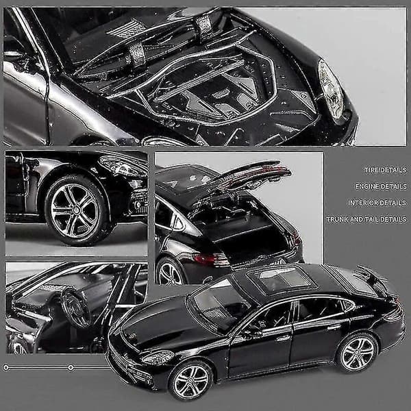 Porsche Panamera Trykstøbt Bilmodel Legetøj Gavesæt[HK] Black No Box