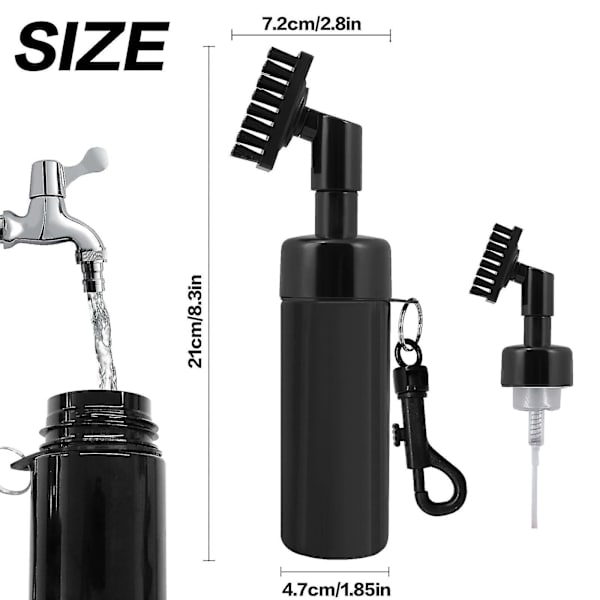 Golfklubbrensare med Borste, 5 Oz Vatten, Stiv Nylonborste, Golftillbehör[HkkK] Black