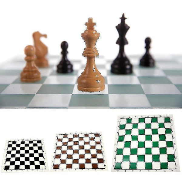 Klassisk Sammenleggbart Sjakkbrett Rull Sammen Sjakkbrett Flatt Internasjonalt Sjakkbrett[HK] 43cm Green