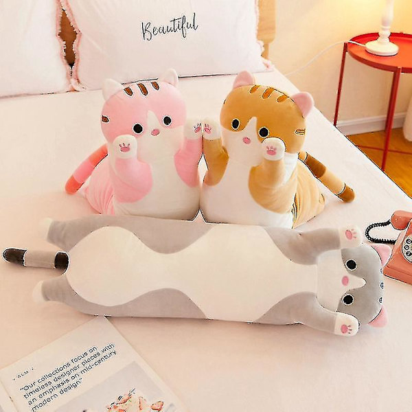 Lång kastkudde katt plyschleksak stor med sovande docka docka födelsedagspresent flicka[HhkK] Style -1 70 cm - 0.4 kg