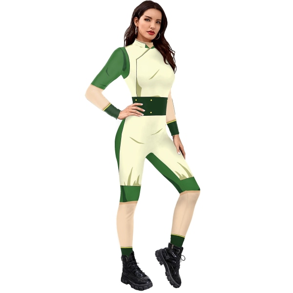 HK  Avatar: Viimeinen ilmatieteen taito Toph Bengfang Cosplay Jumpsuit Zentai Bodysuit Halloween Party Cosplay Catsuit Fancy Dress L Jumpsuit