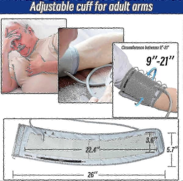 Ekstra stor manchet til Omron blodtryksmåler 9 til 21 tommer 22 til 53 cm erstatning [HK]