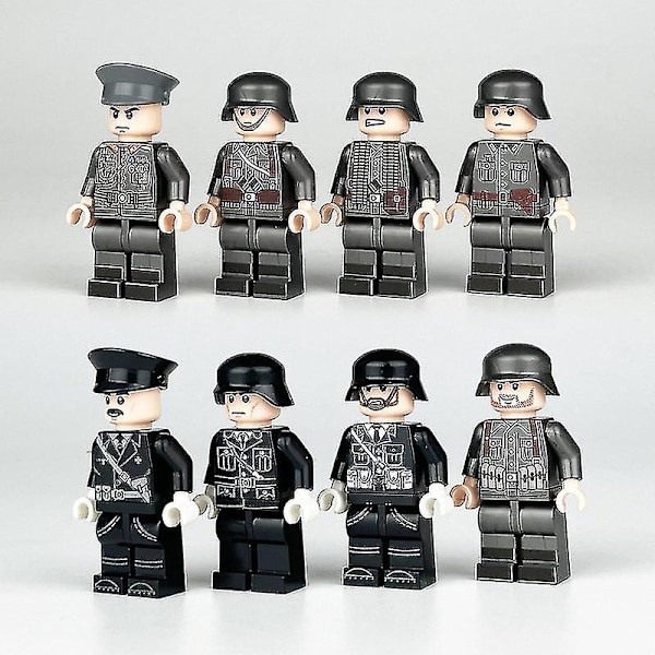 Vorallme 8 stk. Tyske Soldater Minifigurer Militære Officerer Blokke Legetøj [HK]