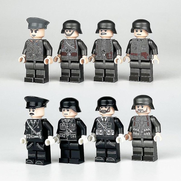 Vorallme 8pcs German Soldiers Minifigures Military Officers Blocks Toy[HK]