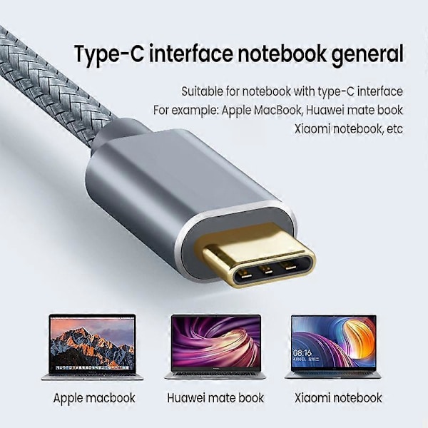 USB C til USB B 2.0 Printerkabel Flettet Printer Scanner til Epson HP Canon Brother MacBook Pro Samsung MIDI Controller Kabel[HK] 2m