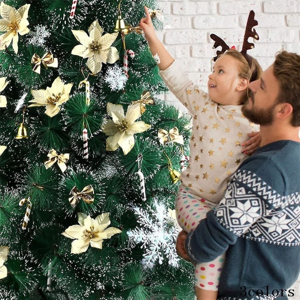 Julblomma Julgransdekoration, pyssel julgranshänge, används för att dekorera julgransdekorationen Julkrans 120 stycken