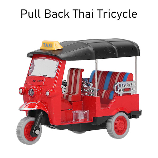 Drag Thai Tricycle Simulation Alloy Tuk Tuk Bilmodell Leksak Barnfordon Leksak För Barn 3-6 År[HK] Red