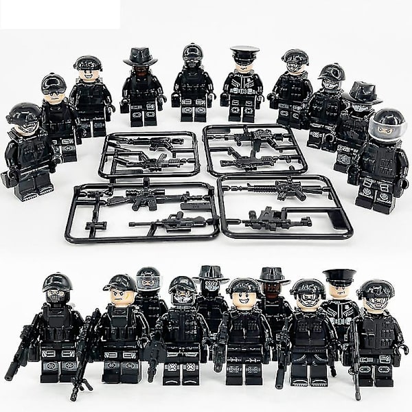 Set med 22 minifigurer och Jeep Military Series Villain Mini Figures Building Block Toys[HK]