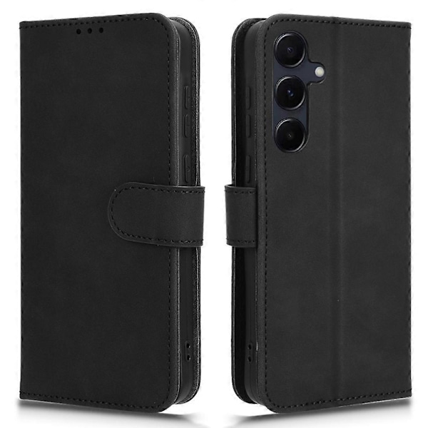 Læder Flip Cover til Samsung Galaxy A35 5G med Wallet Stand [HK] Black