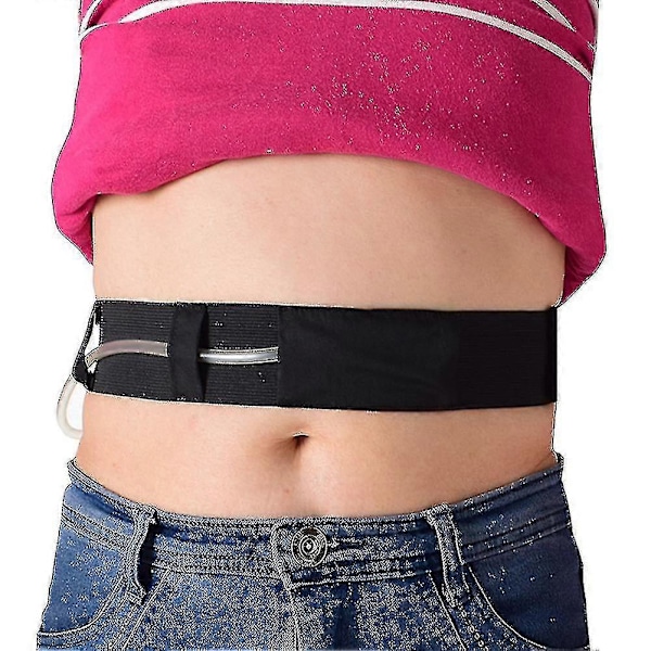 Sort Peritonealdialyse Konduktbælte Justerbart Åndbart Abdominal Støttebælte[HK] L Black