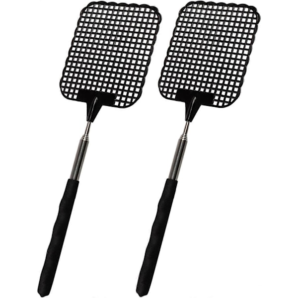 Set med 2 utdragbara flugsmällor Utdragbart teleskop Längd 26 cm 72 cm Svart[HK]