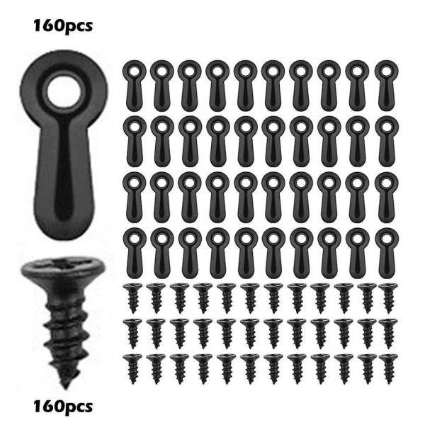 HKK  160pcs Metal Picture Frame Fastener Knobs Screws for Hanging Pictures or Drawing Black