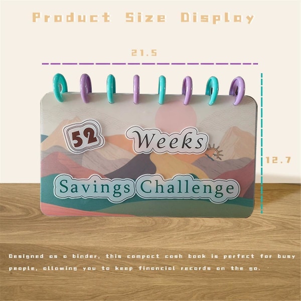 Budget Book 52 Week Binder Saving Challenge Uudelleen käytettävä käteissuunnittelija kirjekuori hauska rahaa säästävä organisaatio ([HK])