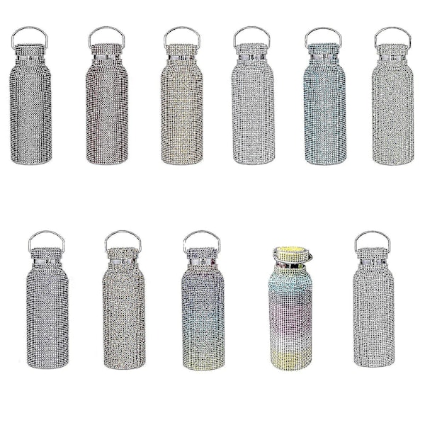 Diamant Vattenflaska Bling Strass Rostfritt Stål Termosflaska Med Kedja För Kvinnor Flickor Present - Jxlgv[HK] blue