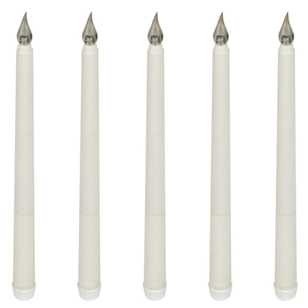 Sinknap 5 stk. LED-lys med flammeeffekt - Batteridrevet varmt lys til hjem og fest [hk] White