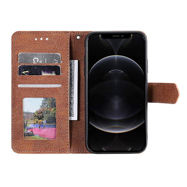 För Motorola Edge 50 Pro 5G Fodral Splitsning Sömnad Läder Flip Skyddande Skal[HK] Brown