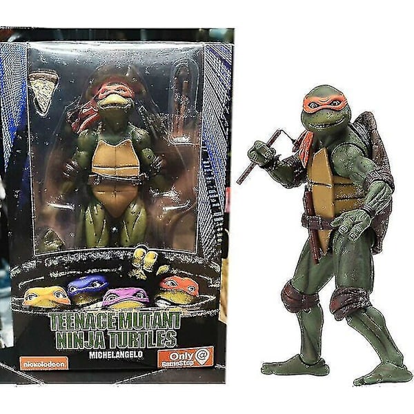 Helt nye Ninja Turtles 1990 7\" Neca Tmnt Teenage Movable Toys Mutant Action Figure[HK] Michelangelo