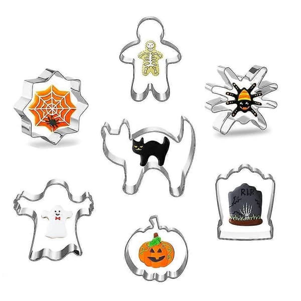 Halloween kiksform i rustfrit stål bageudstikkere til kartofler kage bageforme til wienerbrød bageværktøj til Halloween mad [HK] D
