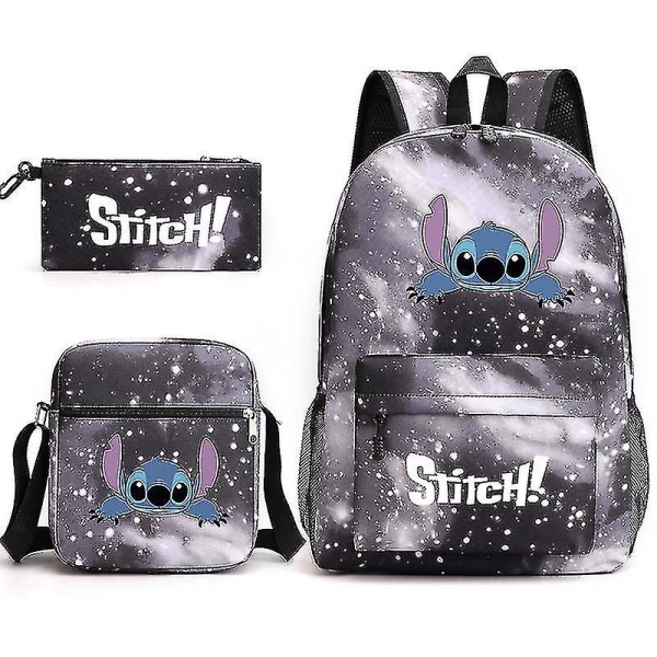 Lilo ja Stitch -reppu, kolmiosainen koululaukkusarja [HK] Starry grey 2