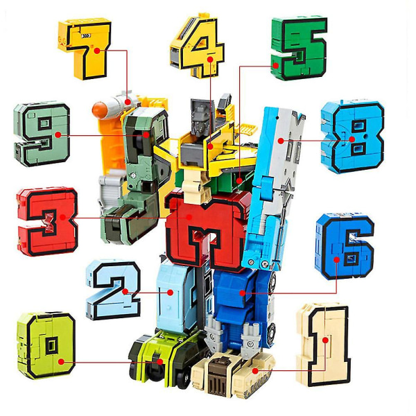 Robotter Transformations Byggeklodser Actionfigur Bilmodel Deform Nummer Læringslegetøj[HK]