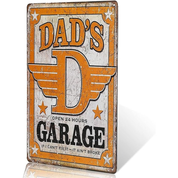 HKK Fars Garage Tin Metalskilt Dekoration Sjov Humoristisk Daddy Far