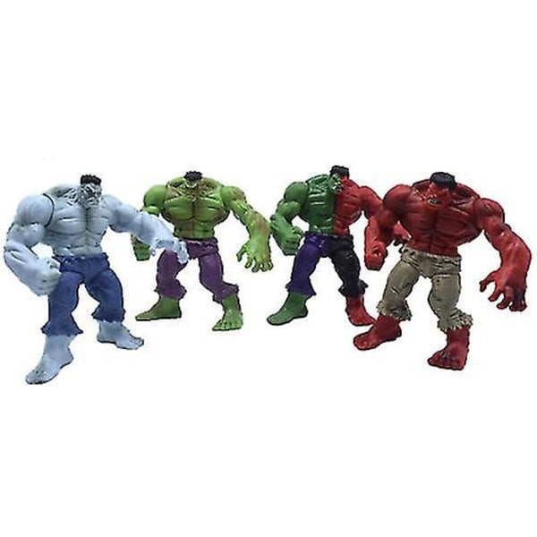 4 st The Incredible Avenger Hulk Grön Röd Actionfigurleksaker[HK]
