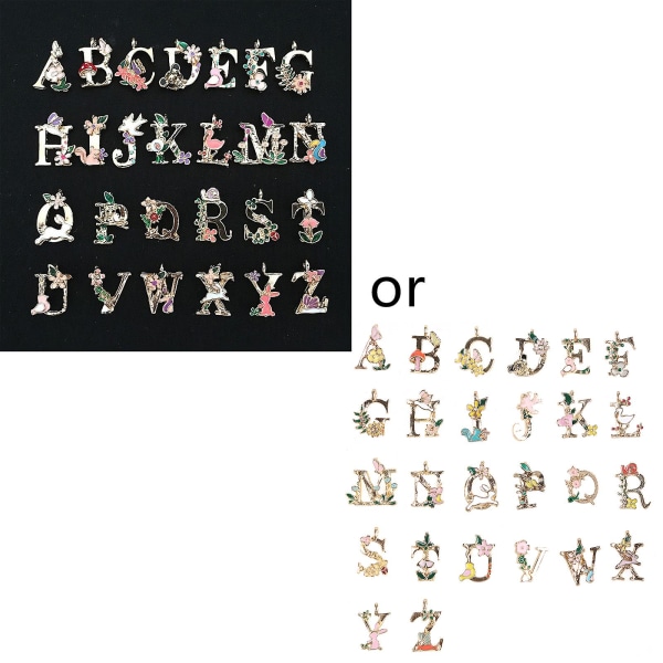 A-z Alphabet Charms Pendant 26 Letters Initial English Letter Charm Diy smykker