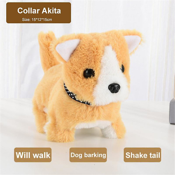 Kawaii Hund Plyslegetøj Kan Gå Bjeff Nik Simulation Plys Elektrisk Hvalp Uden Batteri Børns Legetøj Elektrisk Hvalp Kan Vifte Med Halen [HK] Shiba Inu