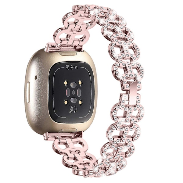 Fitbit Versa 3/Sense -älykellon ranneke, metalliseos, strassikivillä
