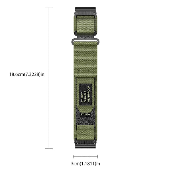 For Garmin Tactix 7 Pro/ Fenix 7X/ 6X Pro/ 5X Plus Klokkereim 26mm Nylon Armbånd[HK] Army Green