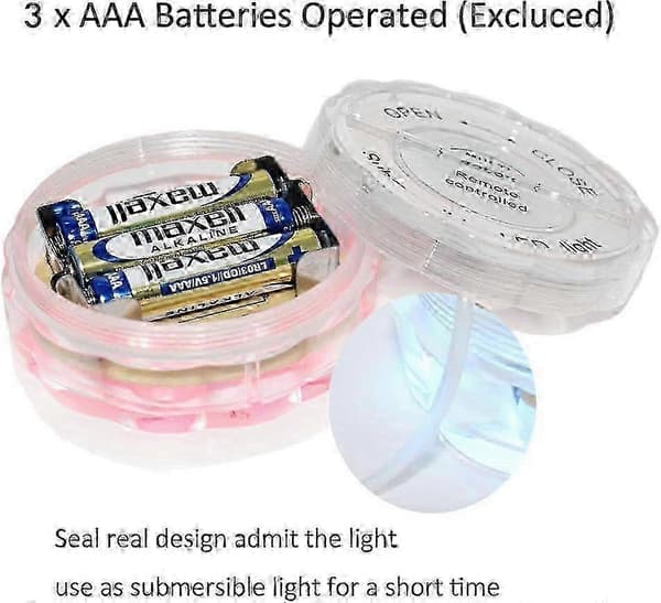 Fjernstyrede Undervandslys, 16 Multi-Farver 4 Tilstande LED-lys med Batteridrift (4-pak) [HK]